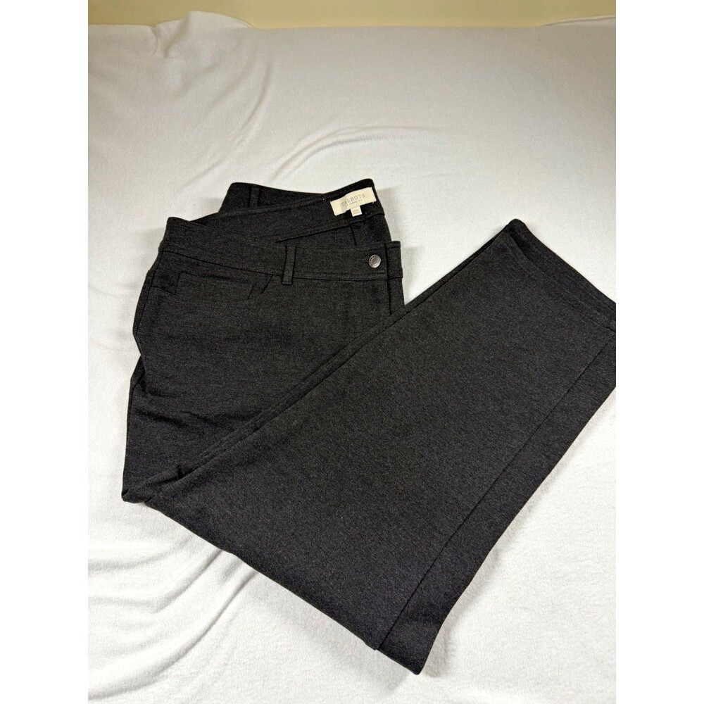 Talbots Womens Dress Pants Plus Size 20W Gray Knit Stretch Flat Front Pocket 464